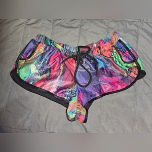 Koral Colorful Abstract Print Shorts Size M